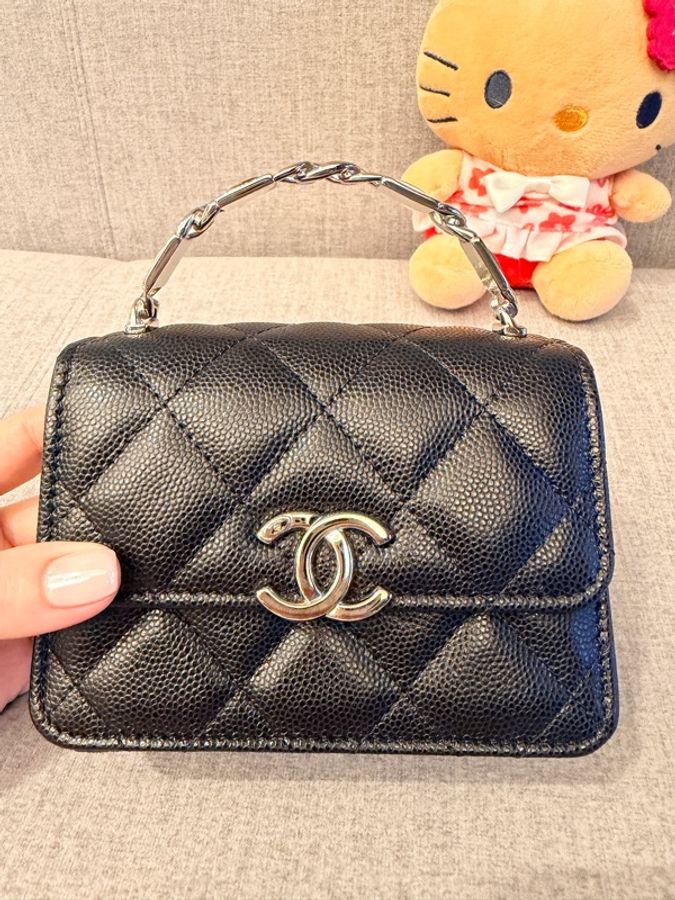 CHANEL 黑銀鏈包-3