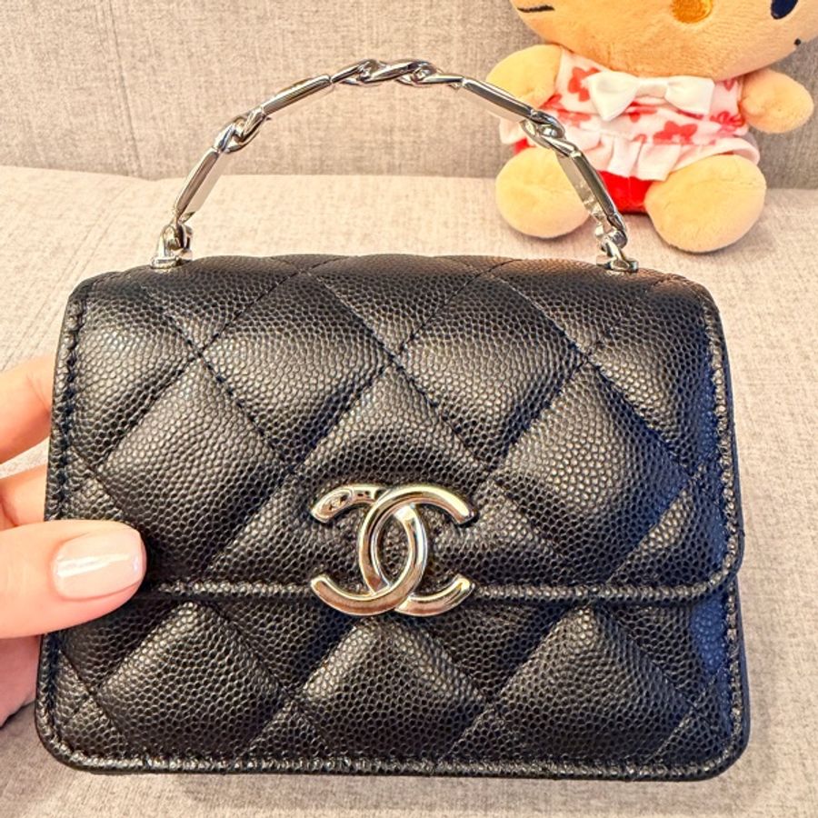 CHANEL 黑銀鏈包-10