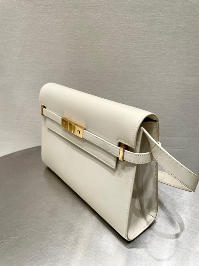 聖羅蘭 YSL 曼哈頓包 復古白色金扣  附件 塵袋尺寸29*20-4