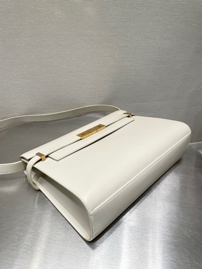 聖羅蘭 YSL 曼哈頓包 復古白色金扣  附件 塵袋尺寸29*20-5