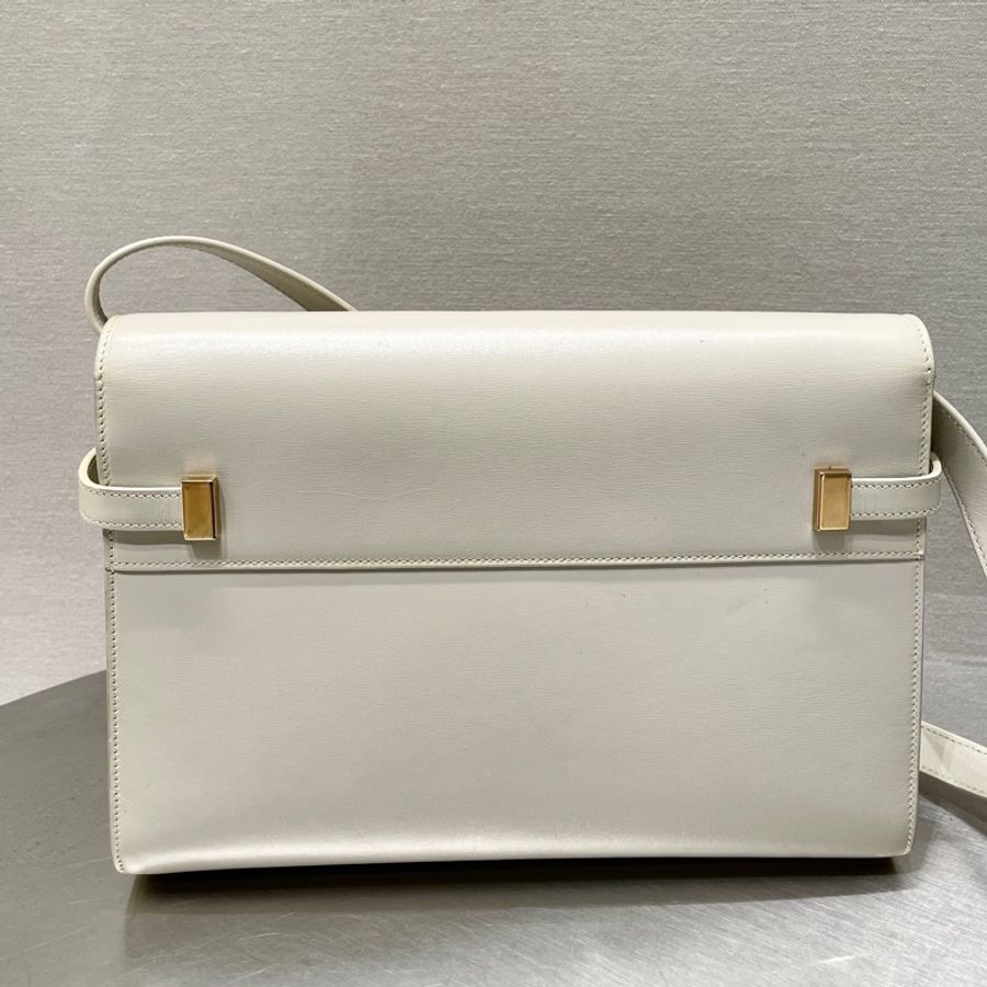 聖羅蘭 YSL 曼哈頓包 復古白色金扣  附件 塵袋尺寸29*20-9