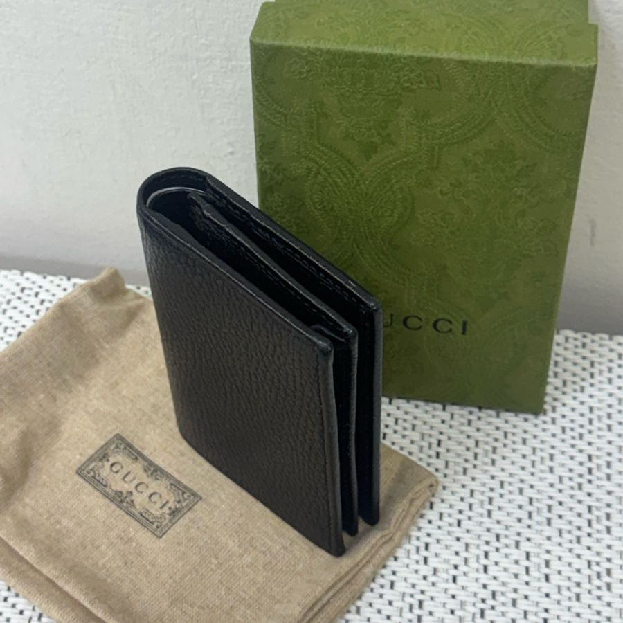 Gucci全黑皮短夾-2