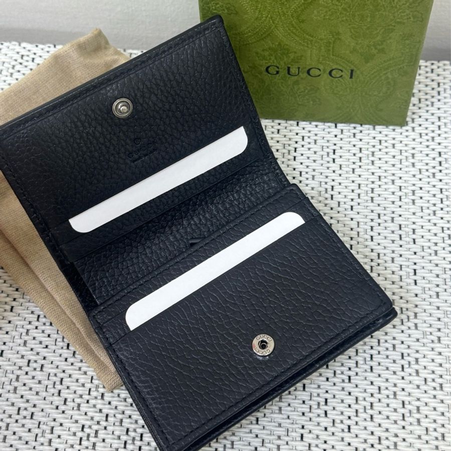 Gucci全黑皮短夾-8