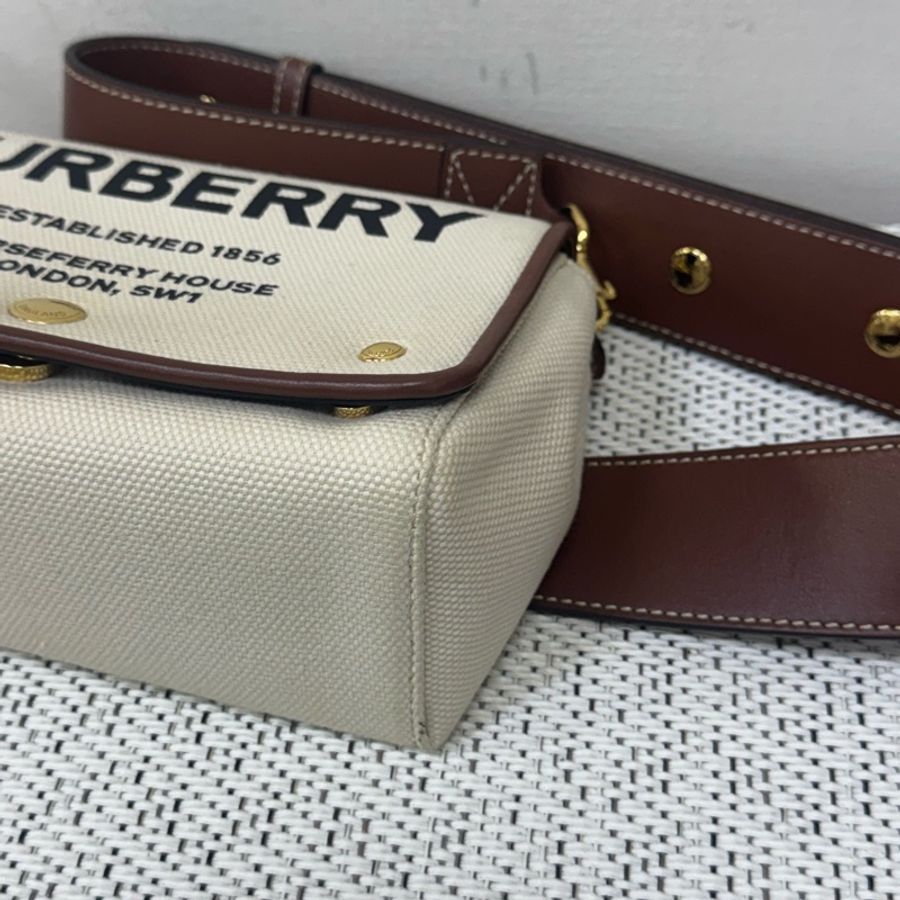 BURBERRY經典帆布拼咖小信封包-7
