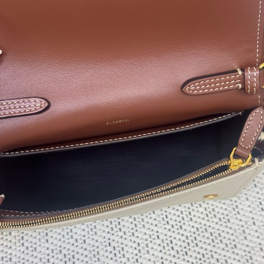 BURBERRY經典帆布拼咖小信封包-14