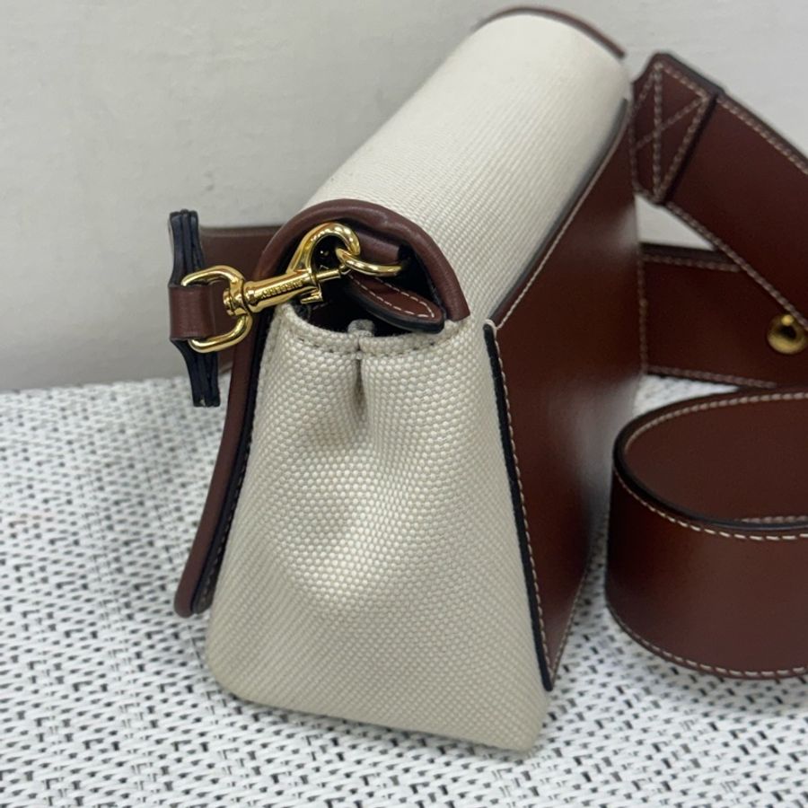 BURBERRY經典帆布拼咖小信封包-18
