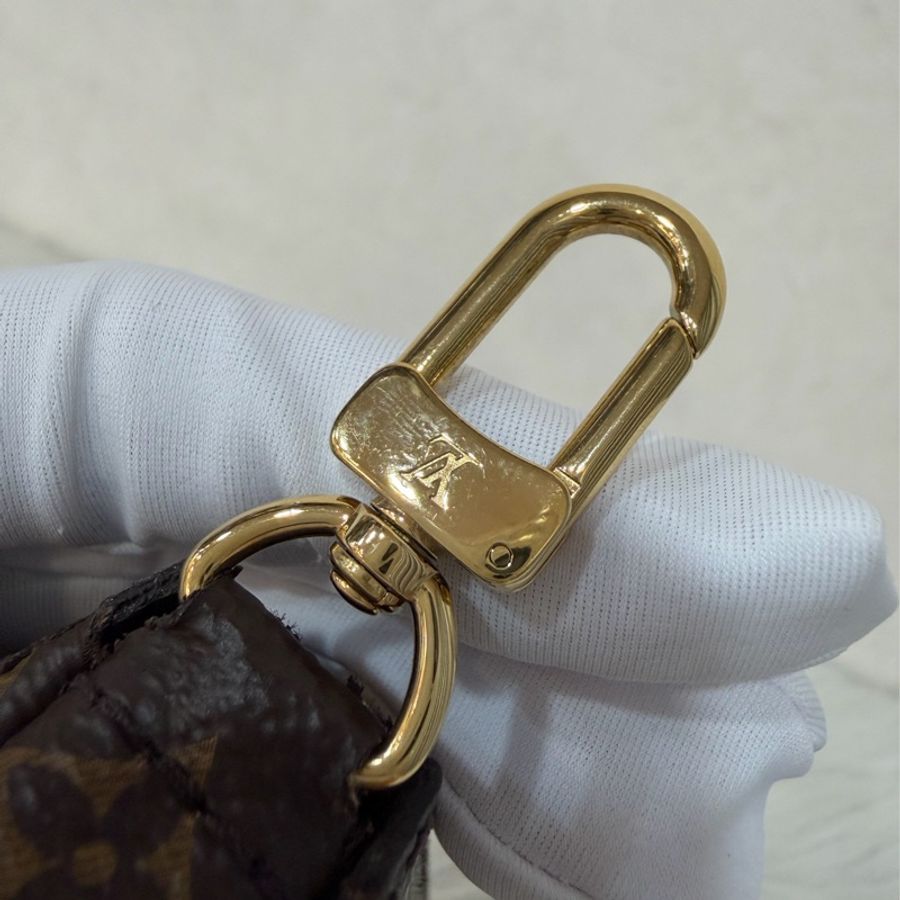 LV M44813 原花字紋老花綠色織帶 麻將包三合一肩背包斜背包手拿包零錢包郵差包腋下包-41