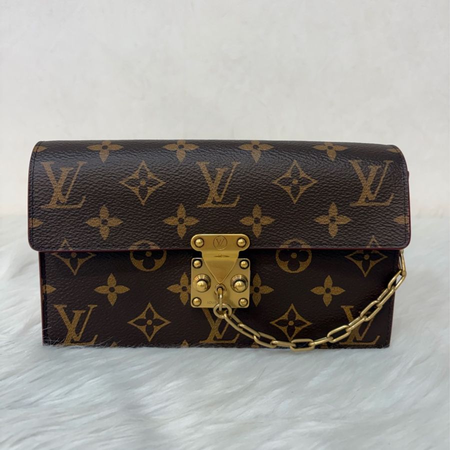 LV M68549 S LOCK 老花金扣皮帶腰包 腰帶90cm 霹靂包 麻將包-5