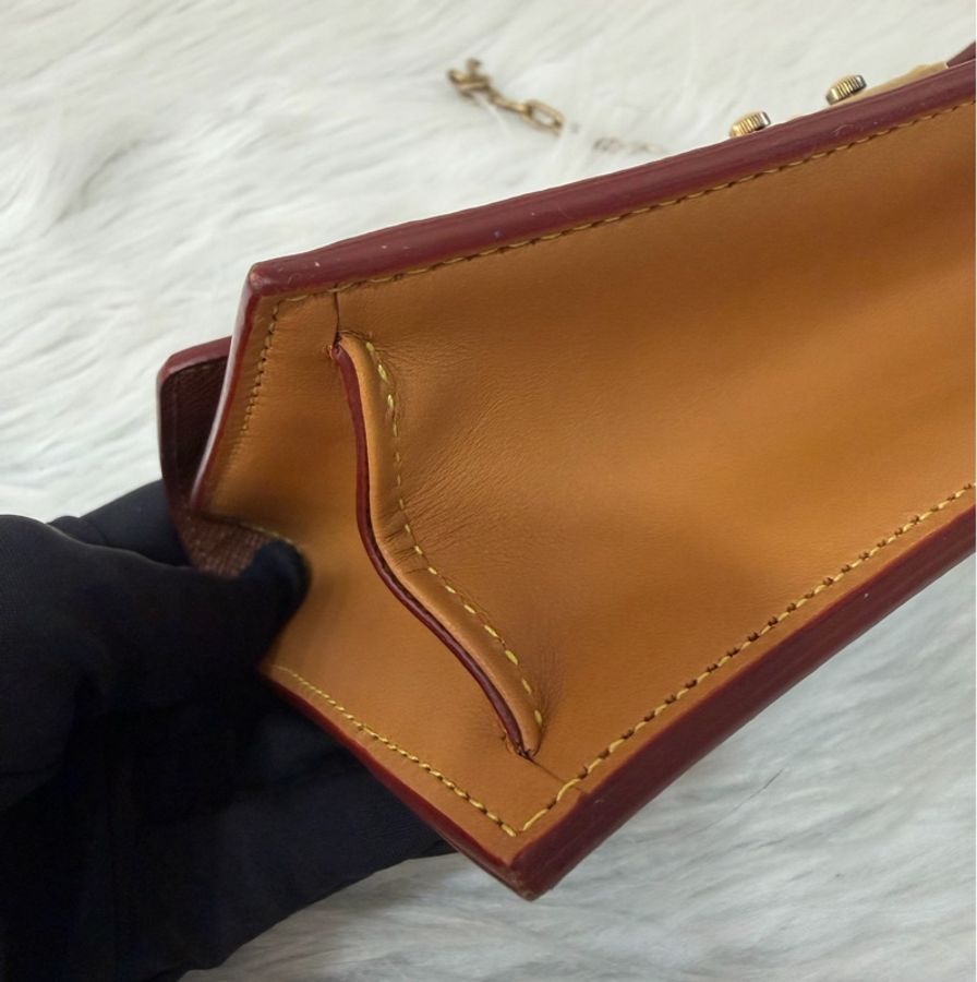 LV M68549 S LOCK 老花金扣皮帶腰包 腰帶90cm 霹靂包 麻將包-8