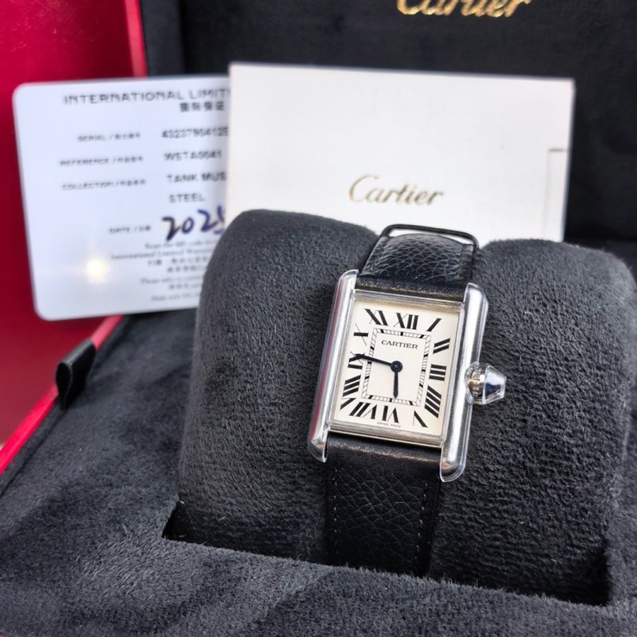 Cartier卡地亞 WSTA0041大號坦克系列 精鋼女款腕表 石英機芯 尺寸25*33mm 25年保卡-3