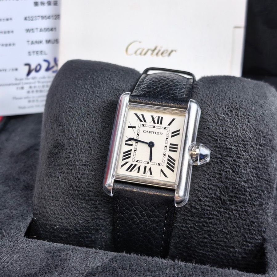 Cartier卡地亞 WSTA0041大號坦克系列 精鋼女款腕表 石英機芯 尺寸25*33mm 25年保卡-5