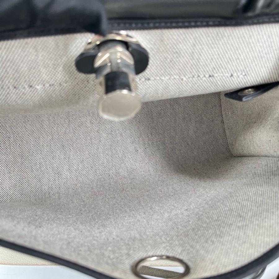 HERMES愛馬仕 U刻 herbag31 黑銀防水布款 子母袋-6
