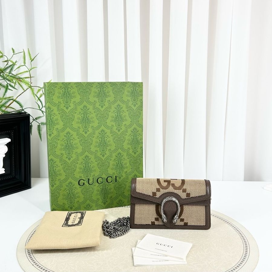 GUCCI古馳 99新 Dionysus 酒神 經典雙G 翻蓋包鏈條包-0