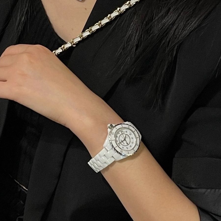 CHANEL香奈兒J12系列白陶瓷機械腕表 38表徑 內圈刻度12鑽-2