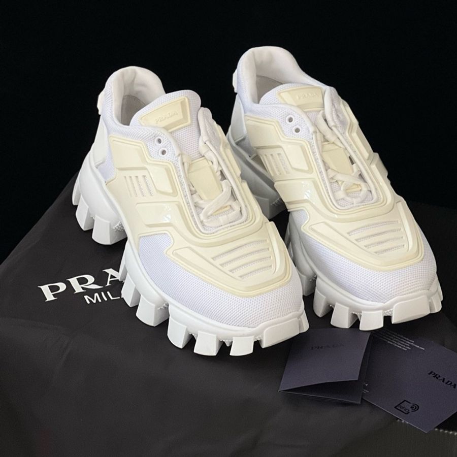 未使用 Prada普拉達老爹鞋 變形金剛 白色齒輪底 變身機能少女 38碼-0
