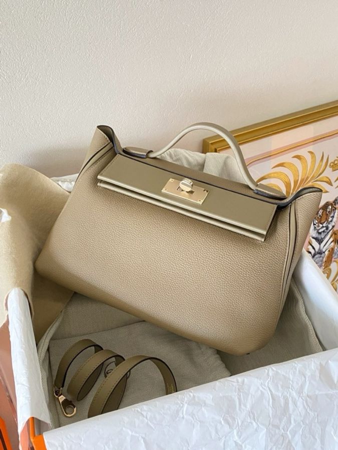 Hermes 愛馬仕2424 29 8Q馬爾法米色 淡金扣 togo皮 擱置品近新 百搭大地色-2