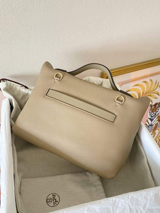 Hermes 愛馬仕2424 29 8Q馬爾法米色 淡金扣 togo皮 擱置品近新 百搭大地色-4