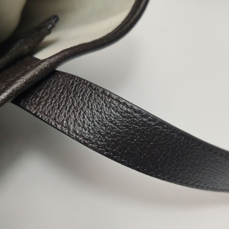 Gucci Ophidia牛皮帆布翻毛皮拼色條紋雙G單肩包-15