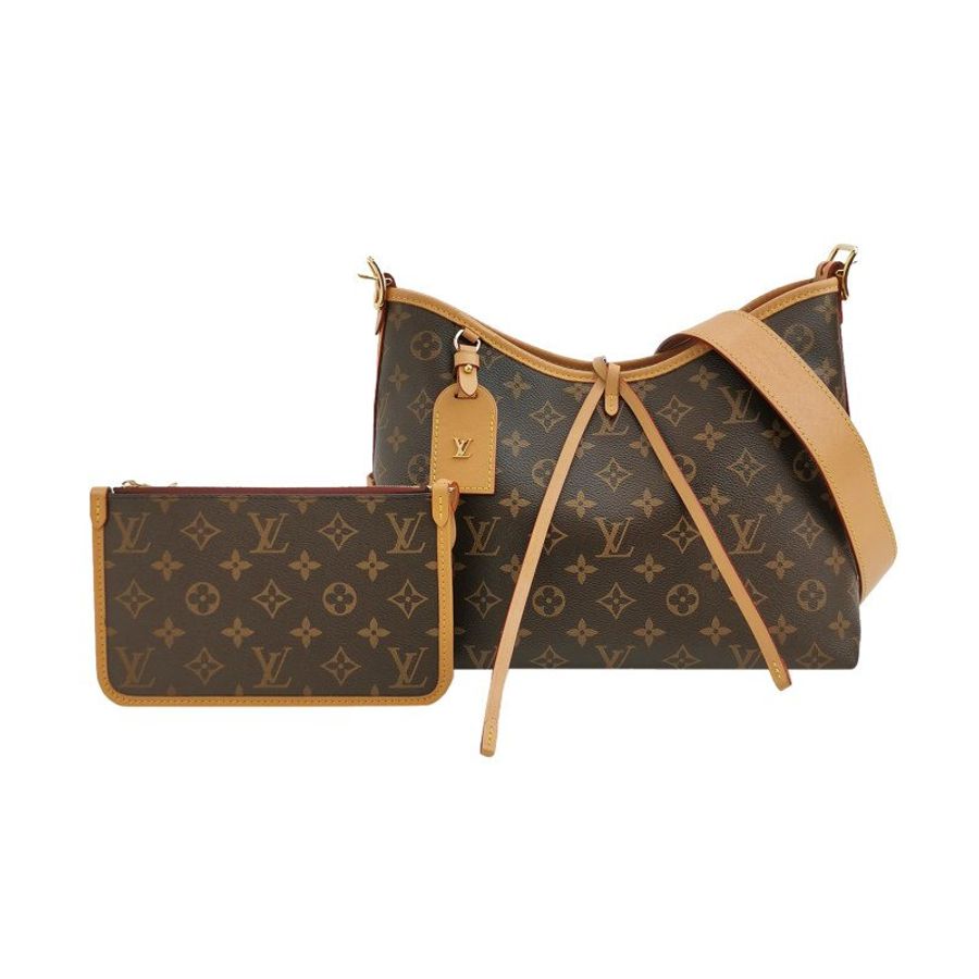 Louis Vuitton (LV) CarryAll小號植鞣革Monogram印花子母包肩包-0