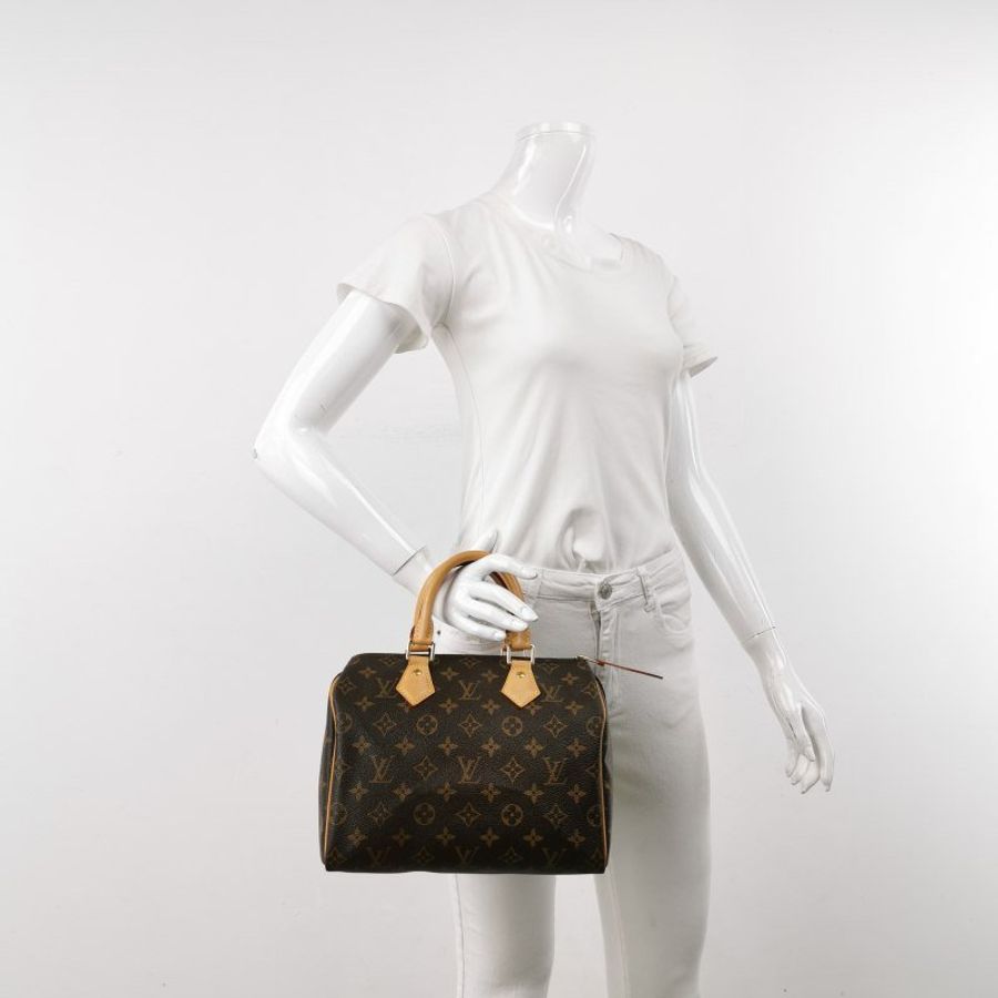 Louis Vuitton (LV) Speedy25植鞣革Monogram印花波士頓包手提包晶片款-1