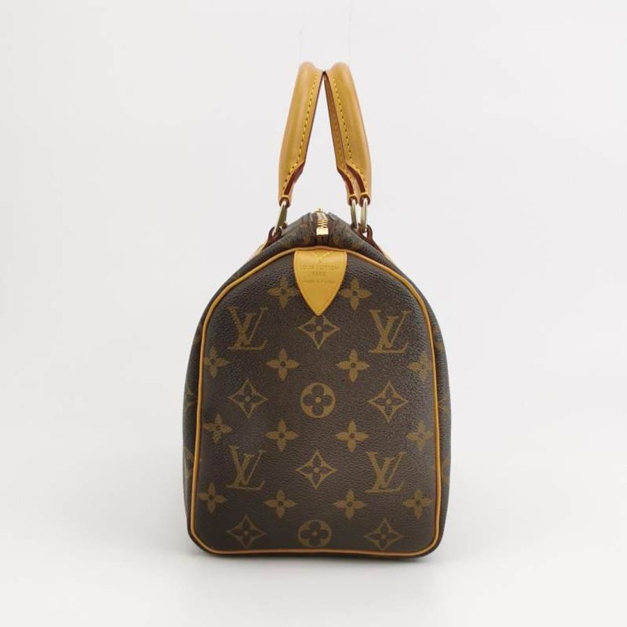 Louis Vuitton (LV) Speedy25植鞣革Monogram印花波士頓包手提包晶片款-3