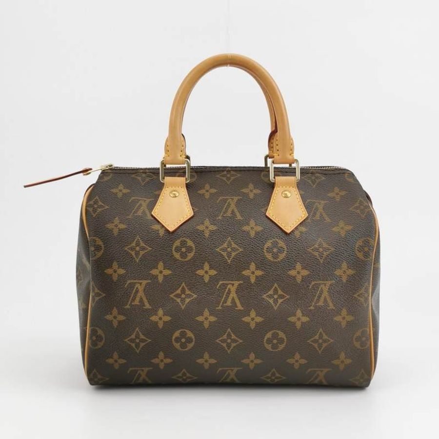 Louis Vuitton (LV) Speedy25植鞣革Monogram印花波士頓包手提包晶片款-4