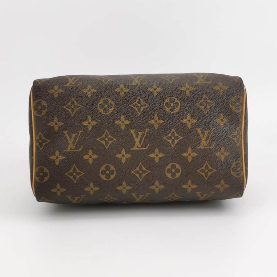 Louis Vuitton (LV) Speedy25植鞣革Monogram印花波士頓包手提包晶片款-5