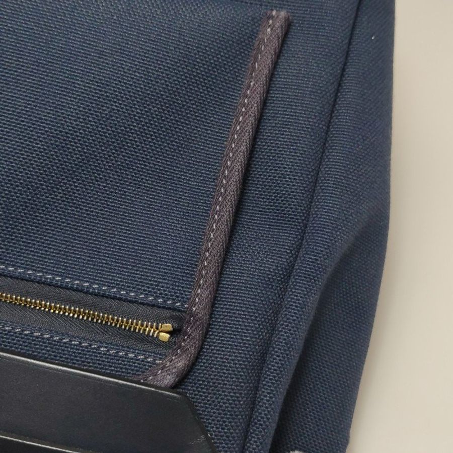 Hermes Herbag31子母包斜背包單肩包Hunter牛皮帆布金扣7U海軍藍藍色Z刻-25