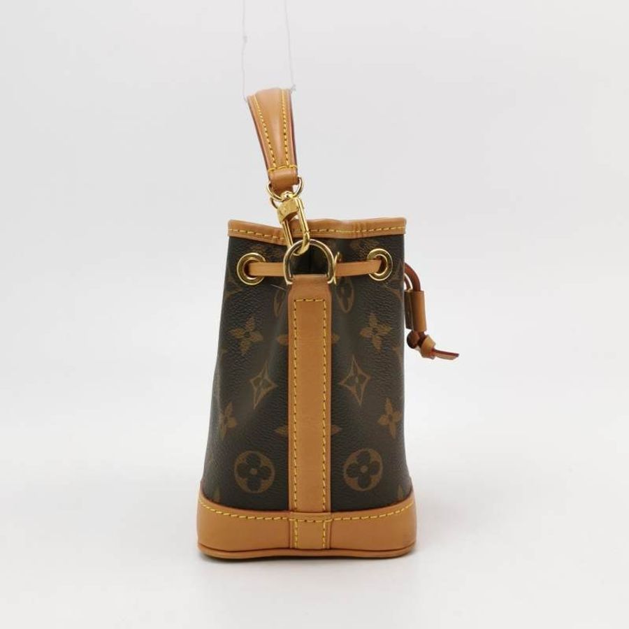 Louis Vuitton (LV) NOENano植鞣革Monogram印花抽繩斜挎包肩背包晶片款-4