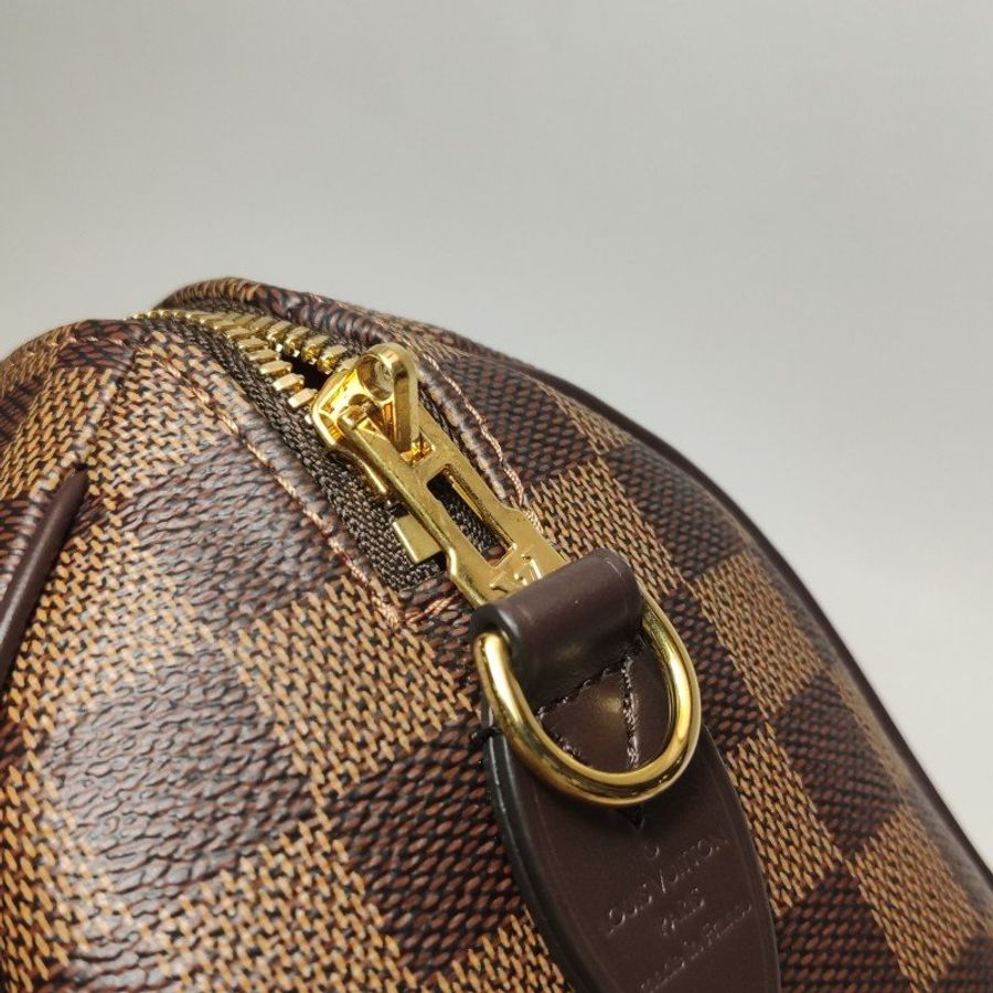 Louis Vuitton (LV) Speedy20牛皮棋盤格波士頓包肩包晶片款-13