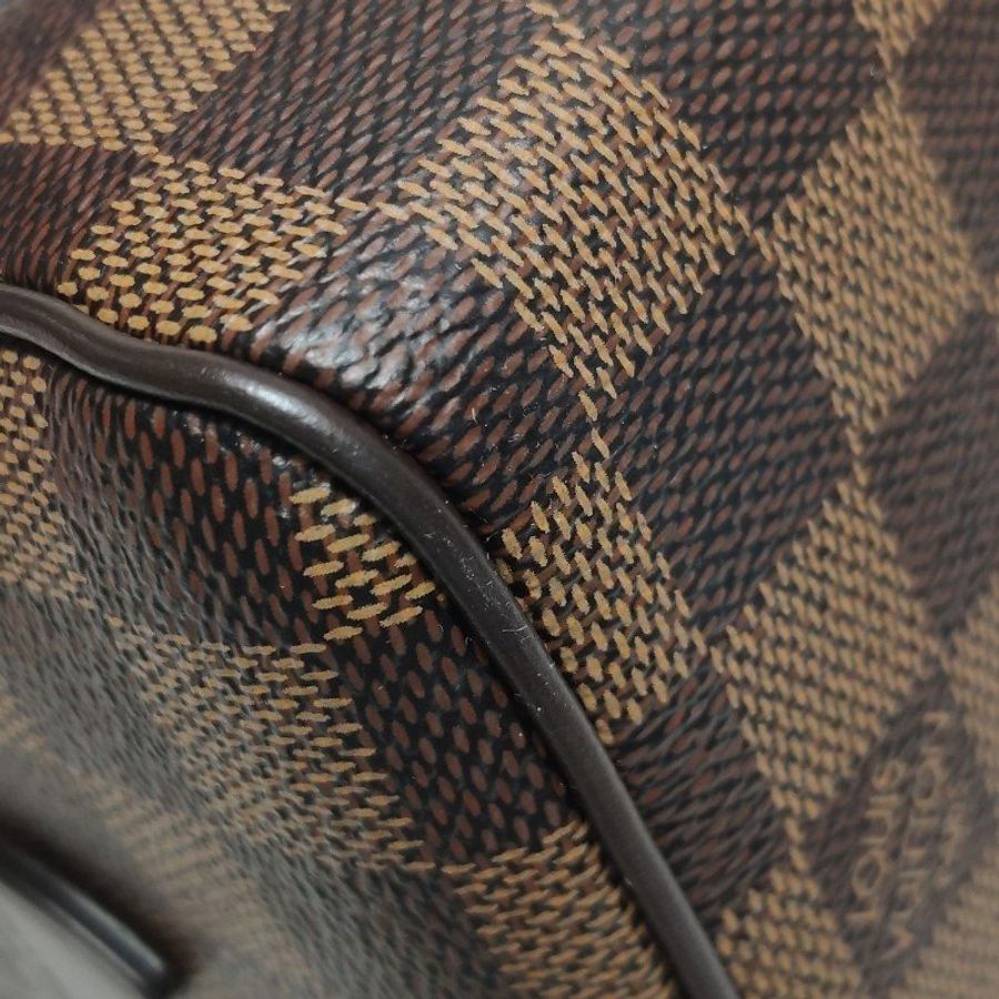Louis Vuitton (LV) Speedy20牛皮棋盤格波士頓包肩包晶片款-15
