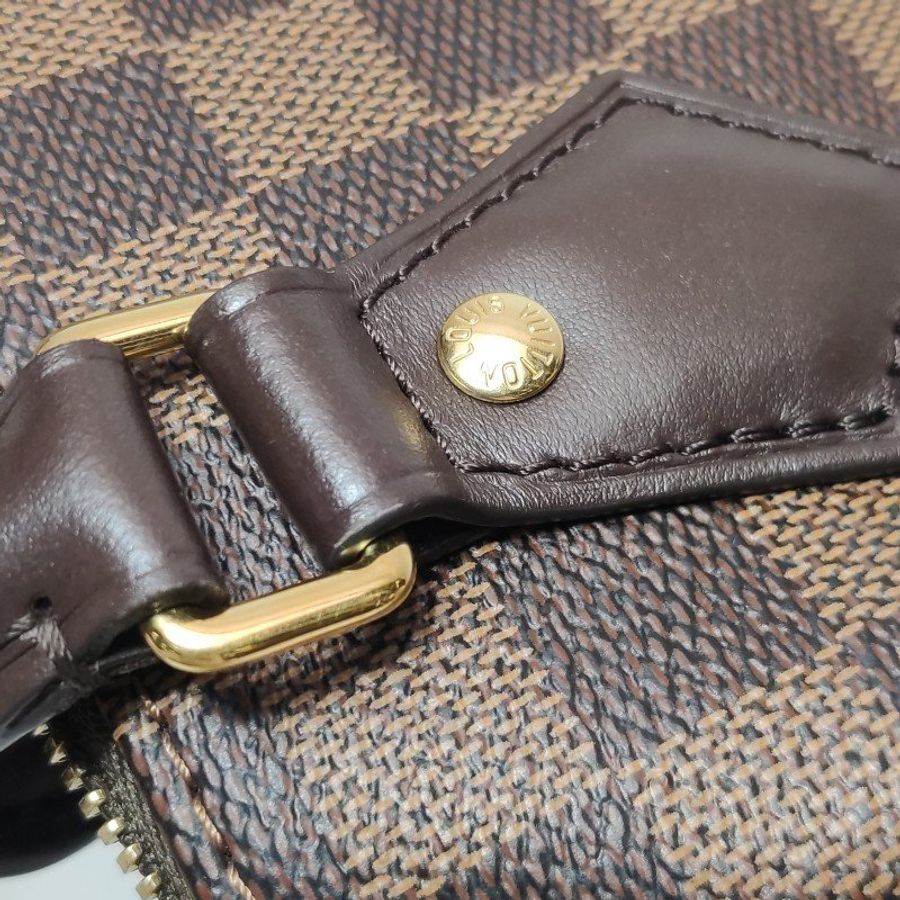 Louis Vuitton (LV) Speedy20牛皮棋盤格波士頓包肩包晶片款-16