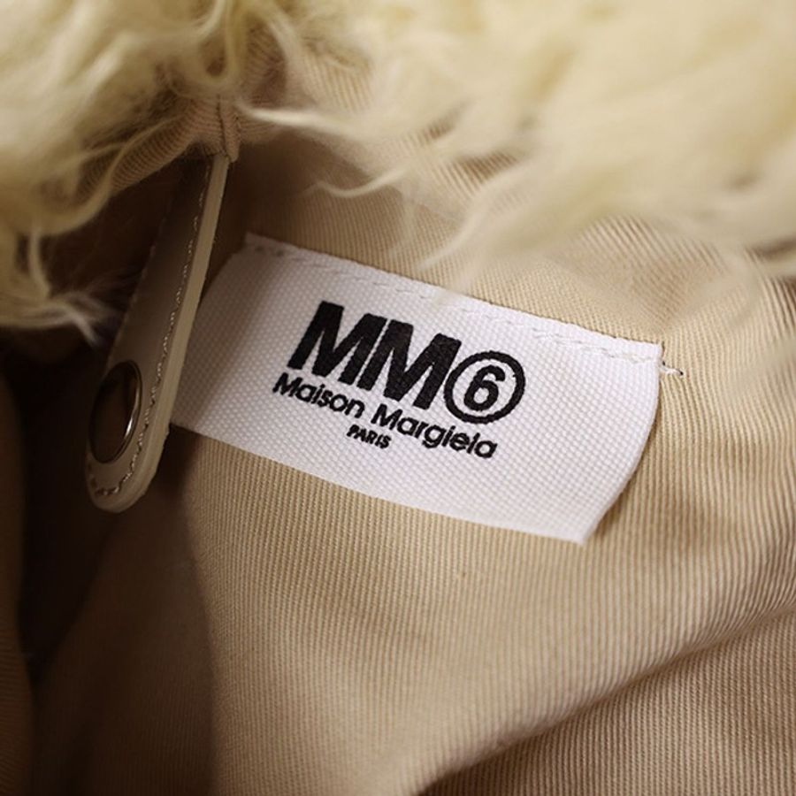 MM6 Maison Margiela 米色仿皮草毛毛托特袋 和尚袋-4