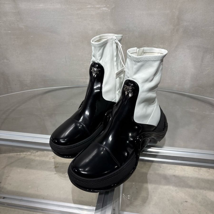 Louis Vuitton/路易威登 LV Archlight  銀色浮雕字母logo 黑白拼色漆皮38碼-0