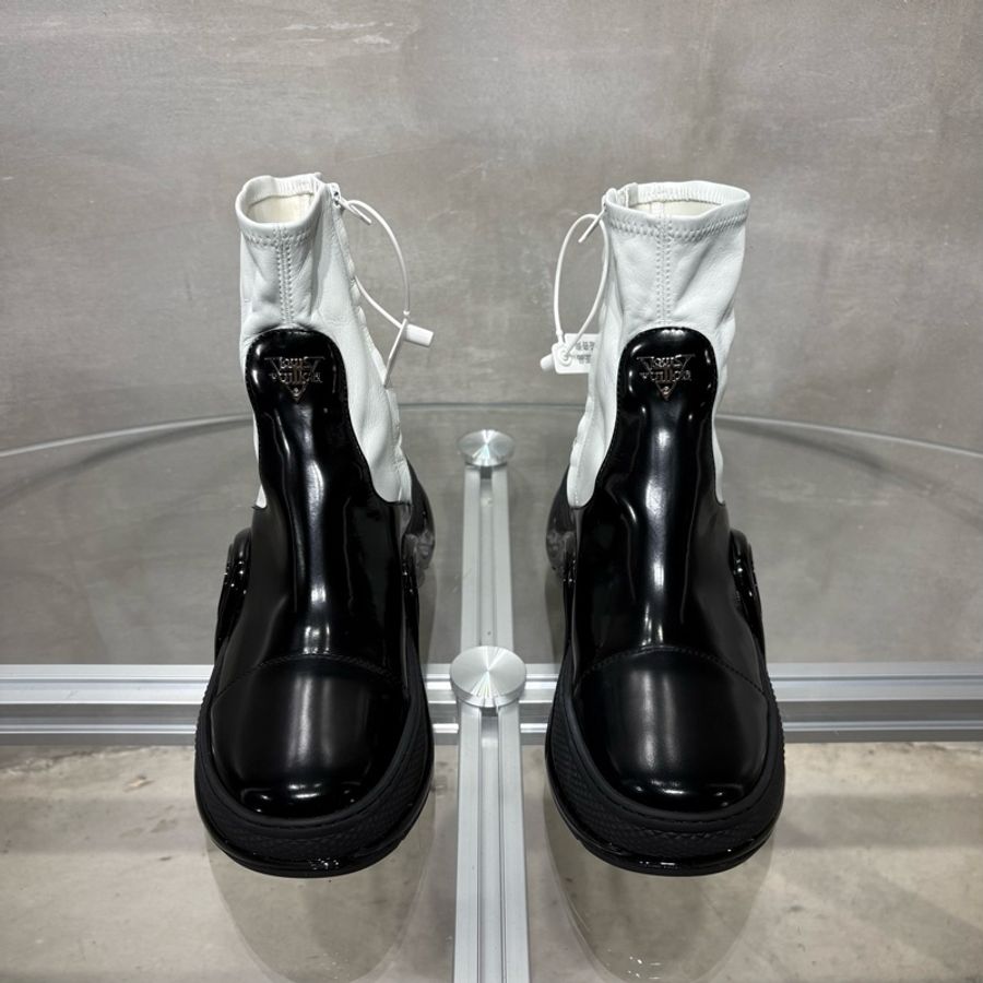Louis Vuitton/路易威登 LV Archlight  銀色浮雕字母logo 黑白拼色漆皮38碼-1