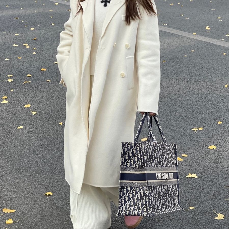 Dior 迪奧 藍色 Oblique 刺繡帆布 Book Tote 大號 托特包 手提包 購物包 M1286ZRIW_M828-1