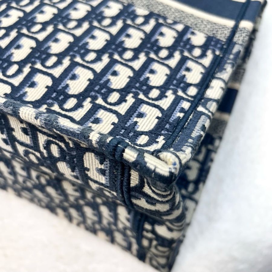 Dior 迪奧 藍色 Oblique 刺繡帆布 Book Tote 大號 托特包 手提包 購物包 M1286ZRIW_M828-12