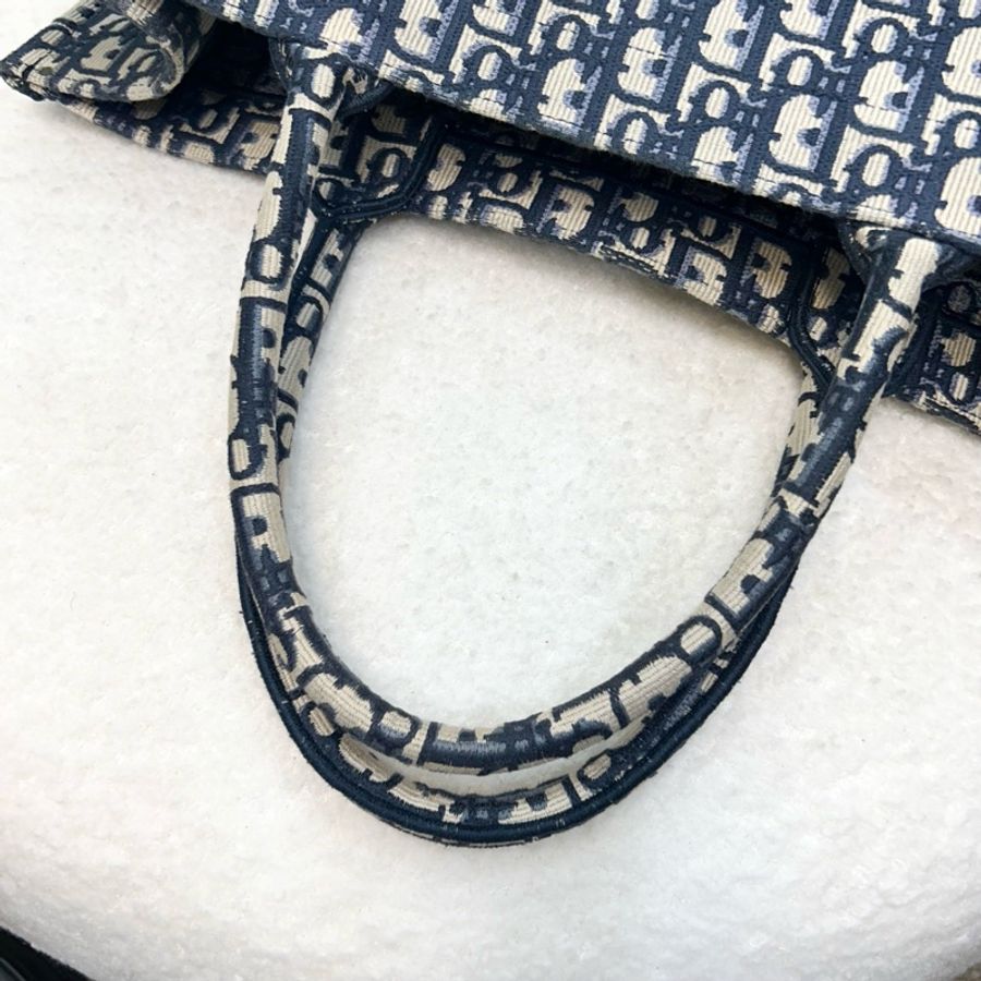 Dior 迪奧 藍色 Oblique 刺繡帆布 Book Tote 大號 托特包 手提包 購物包 M1286ZRIW_M828-15
