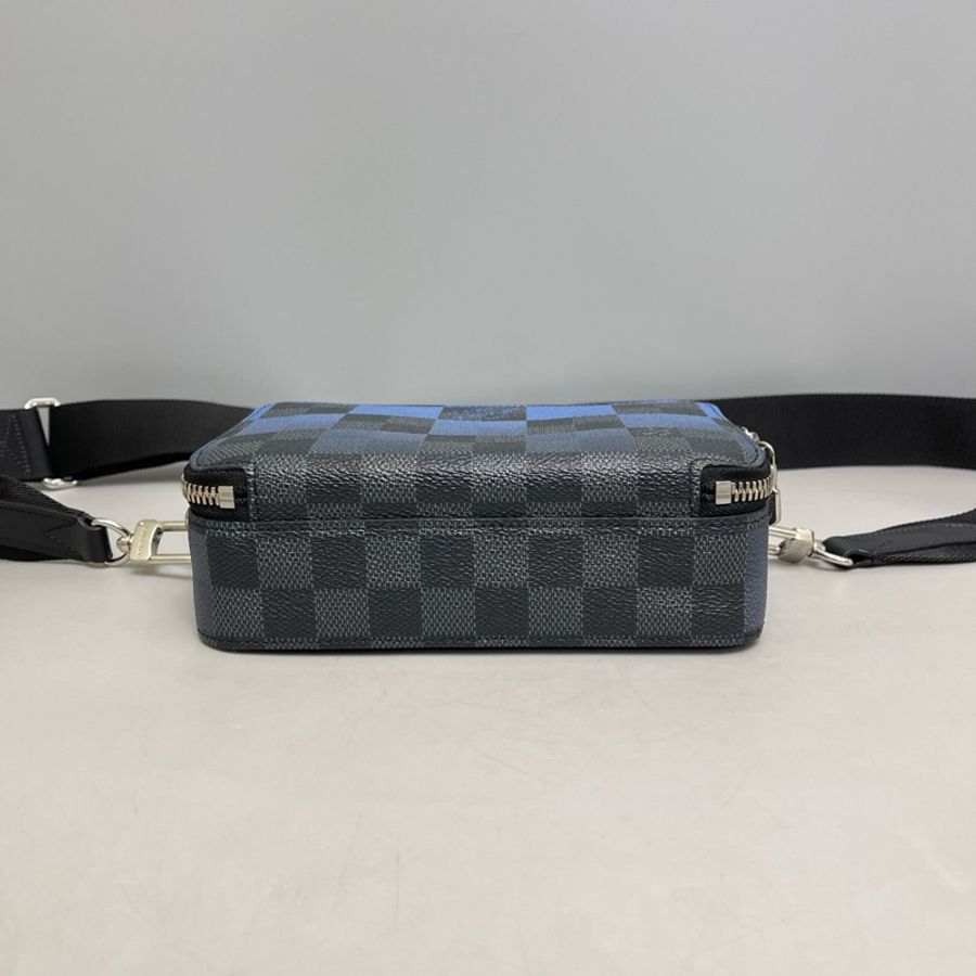 Louis Vuitton 路易威登 Alpha漸變色藍棋盤格相機包 芯片,尺寸 18×11.-4