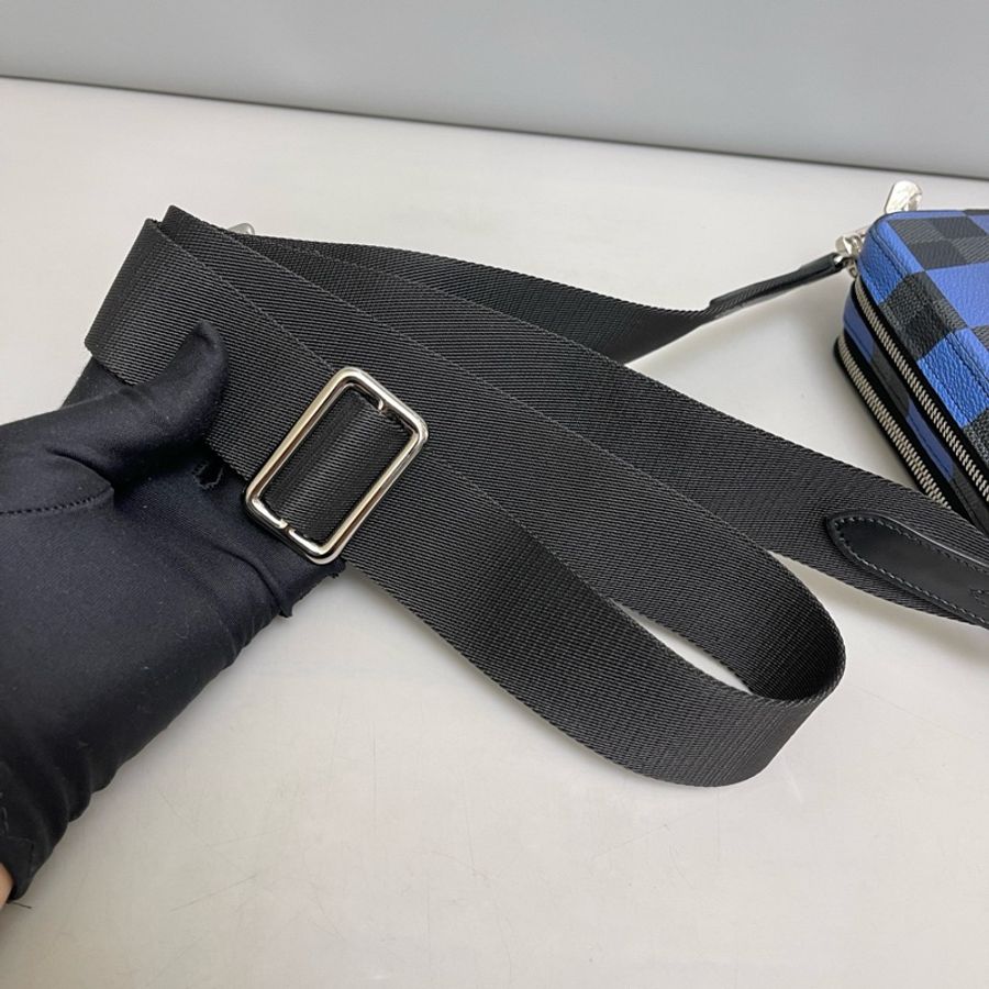Louis Vuitton 路易威登 Alpha漸變色藍棋盤格相機包 芯片,尺寸 18×11.-7