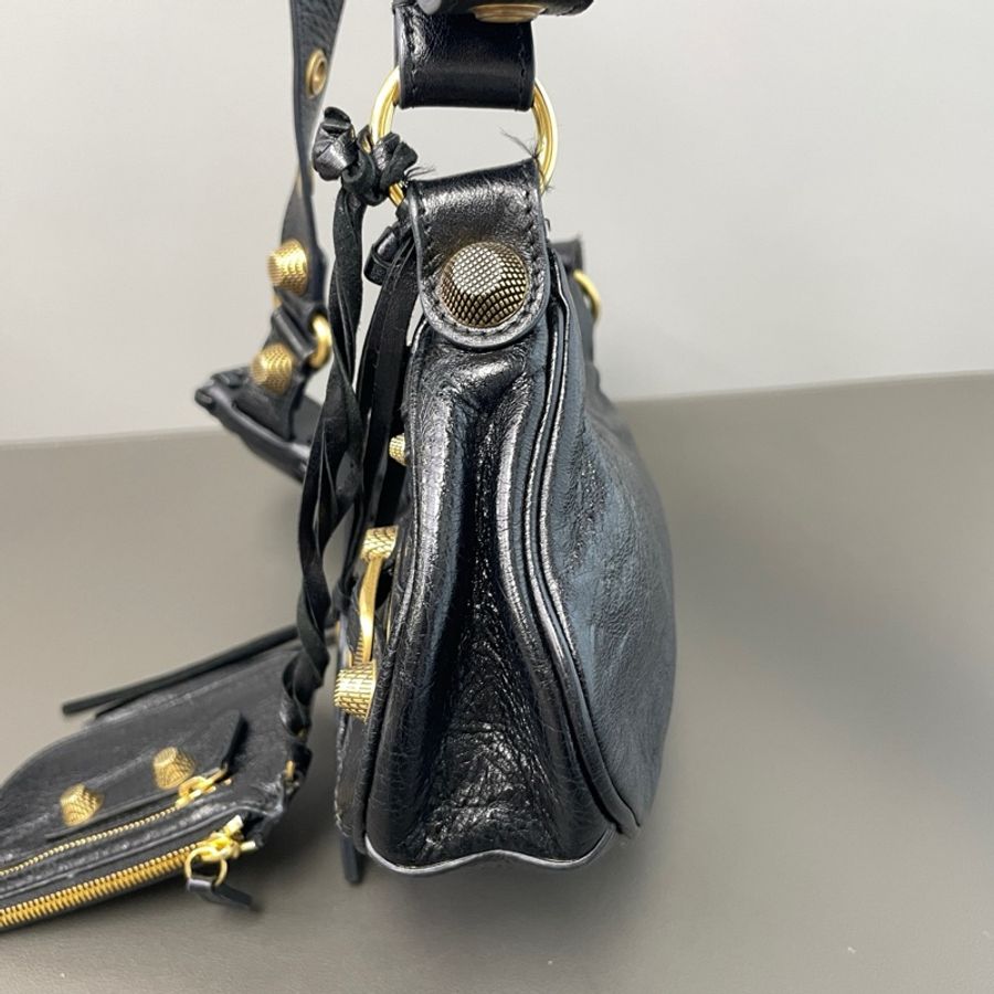 Balenciaga/巴黎世家 黑金 le cagole腋下機車包 斜背包-2