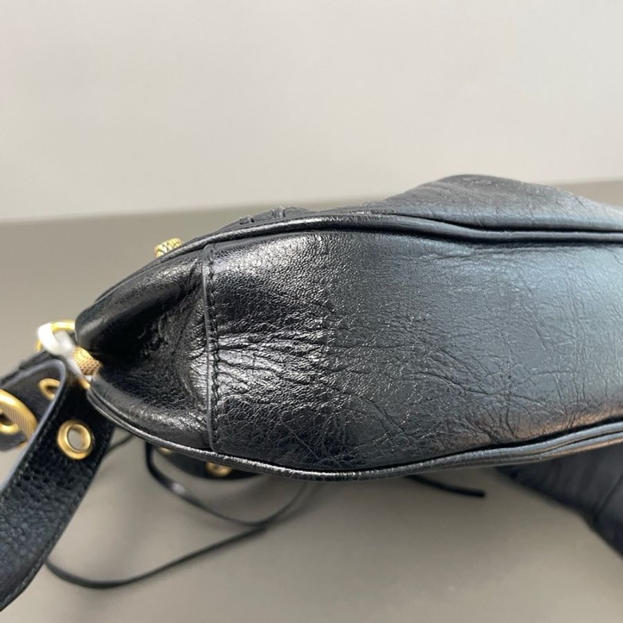 Balenciaga/巴黎世家 黑金 le cagole腋下機車包 斜背包-4