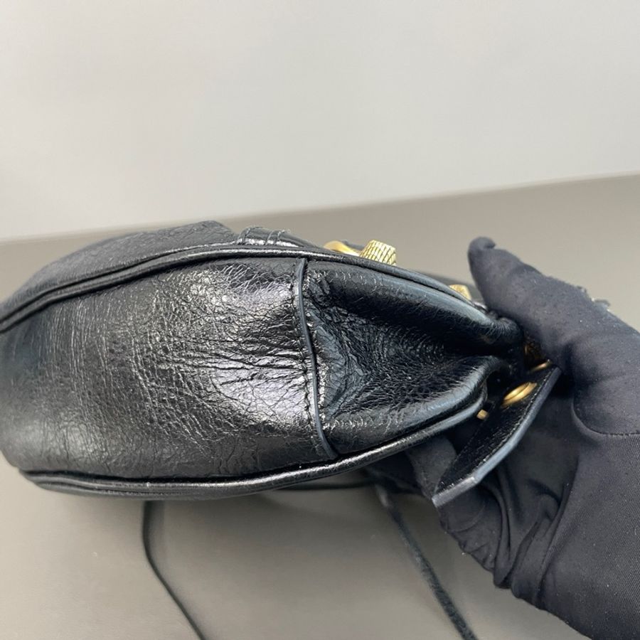 Balenciaga/巴黎世家 黑金 le cagole腋下機車包 斜背包-5