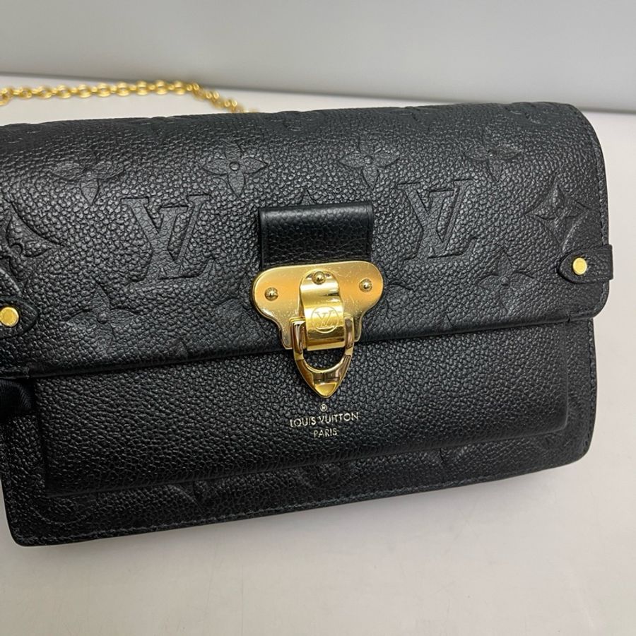 Louis Vuitton 路易威登 Vavin woc黑色全皮壓紋鏈條包芯片,尺寸 19×12×5-2