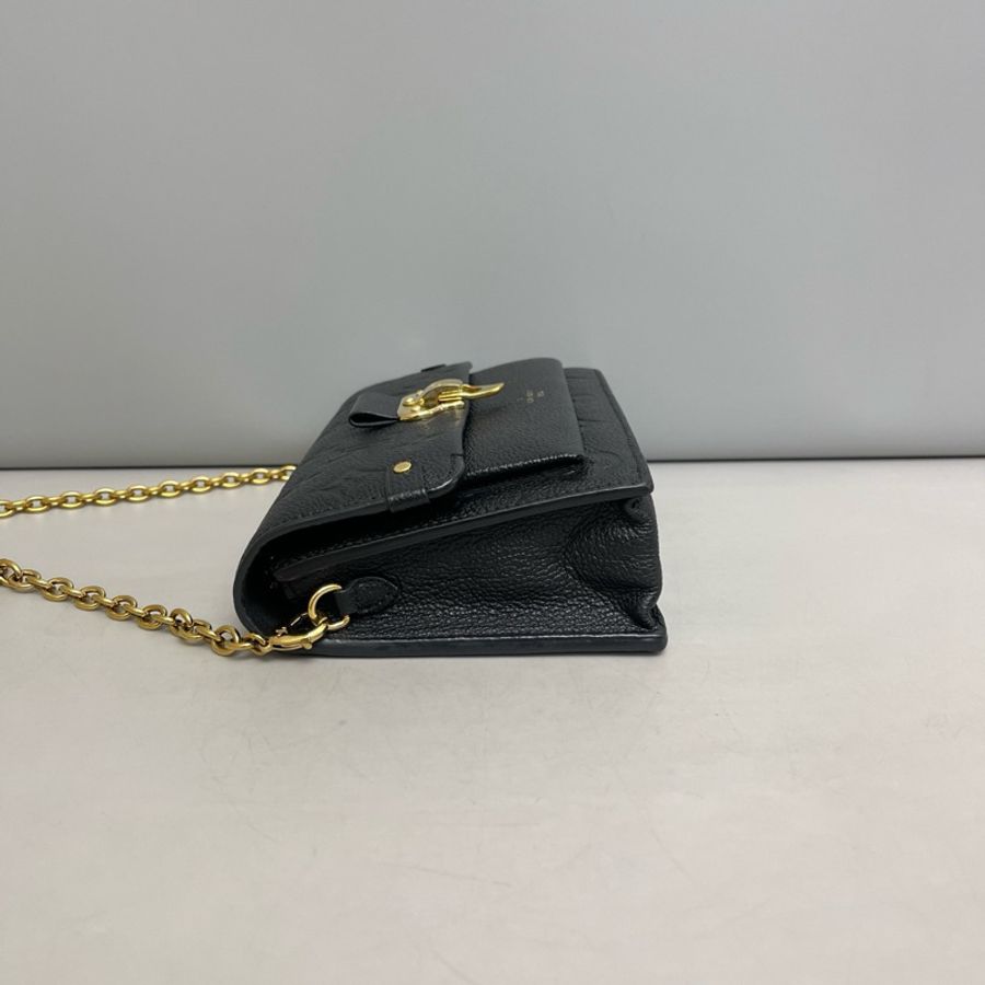 Louis Vuitton 路易威登 Vavin woc黑色全皮壓紋鏈條包芯片,尺寸 19×12×5-7