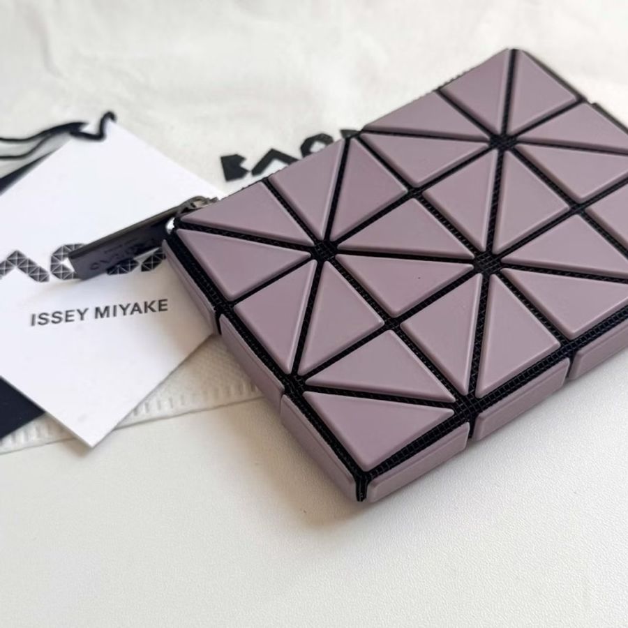 二手 Bao Bao Issey Miyake 三宅一生 灰紫色 幾何方塊拉鍊零錢包/卡夾-3