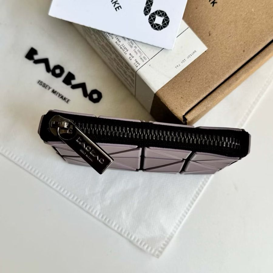 二手 Bao Bao Issey Miyake 三宅一生 灰紫色 幾何方塊拉鍊零錢包/卡夾-5