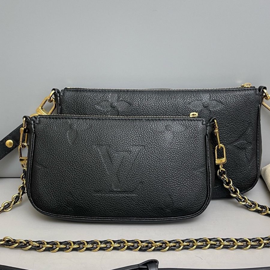 Louis Vuitton 路易威登 黑色全皮壓紋四合一 芯片款-1