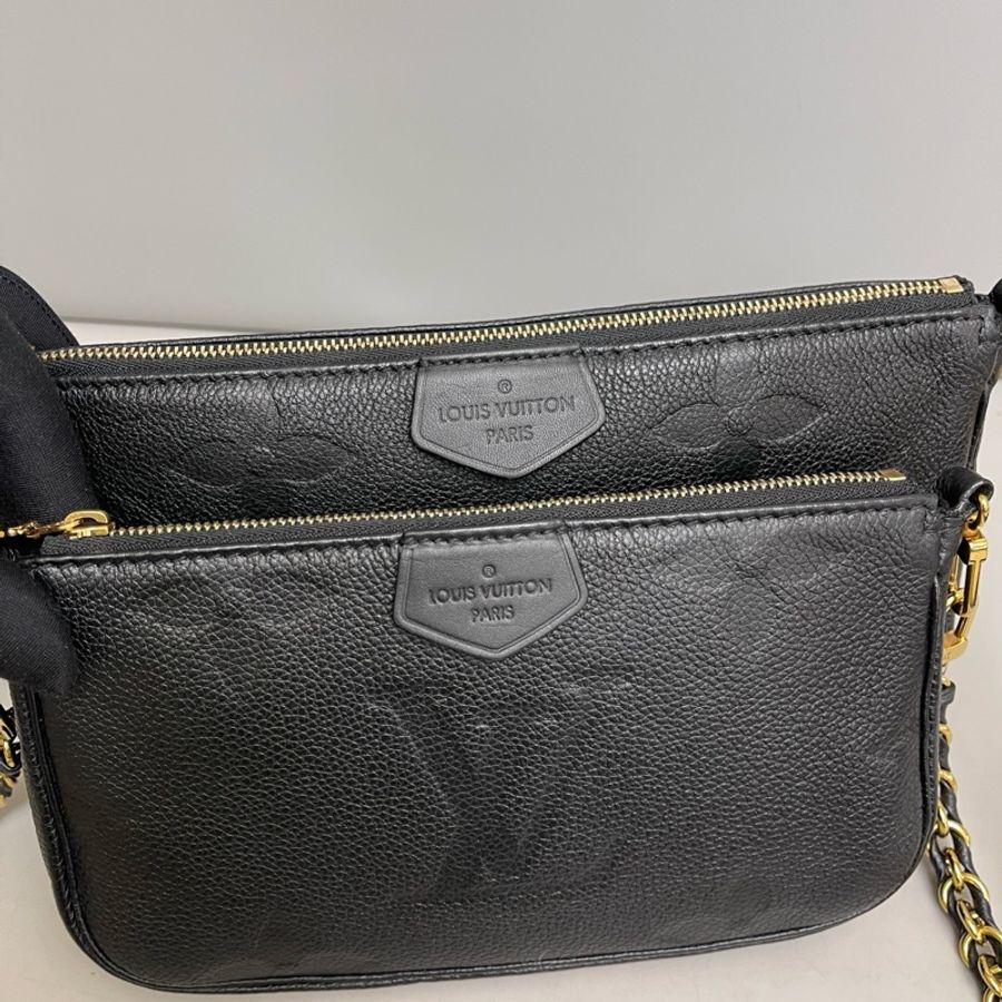 Louis Vuitton 路易威登 黑色全皮壓紋四合一 芯片款-2