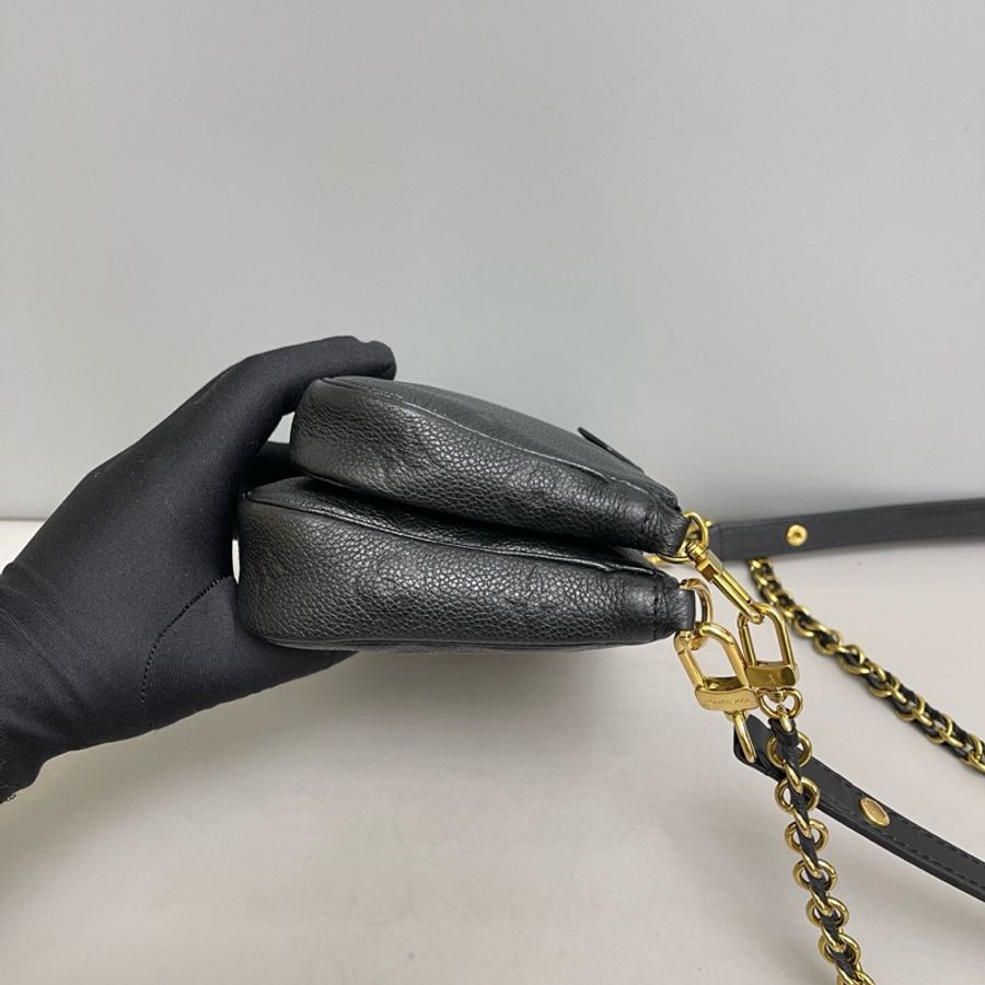 Louis Vuitton 路易威登 黑色全皮壓紋四合一 芯片款-3